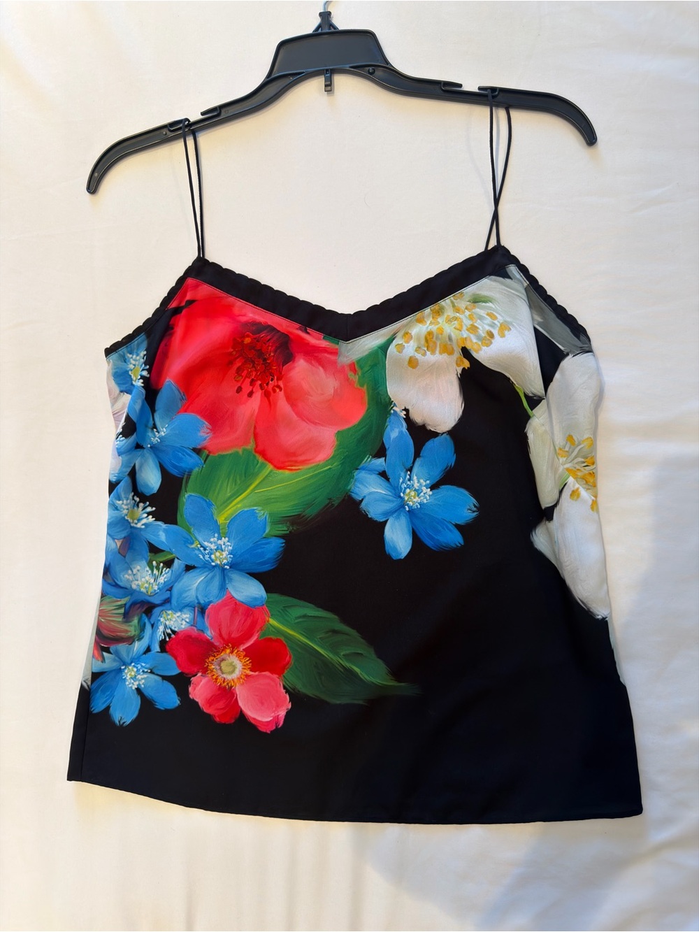 Ted Baker Black Floral Vivid Blue & Red Spaghetti Strap Cami